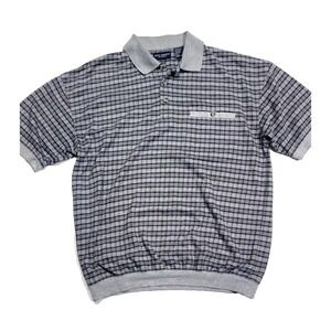 Vintage Safe Harbor Sportswear Checkered Short-Sleeve Pocket Golf Polo Men's XL
